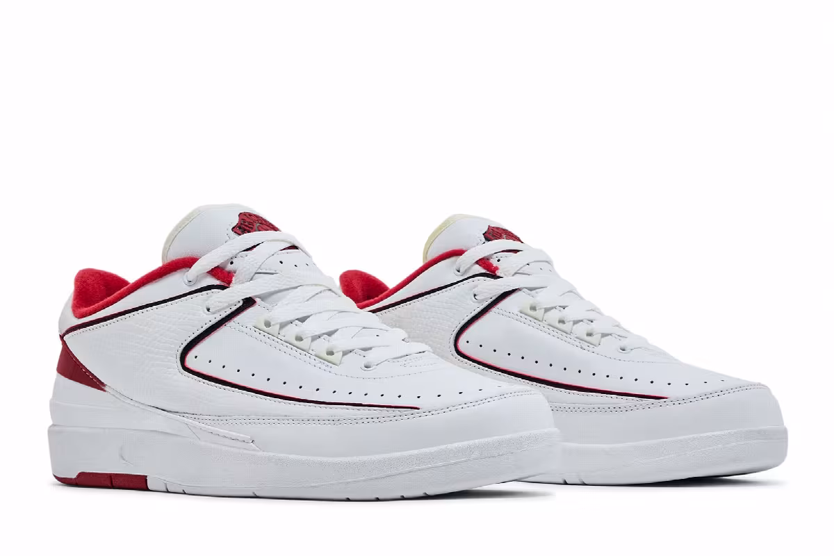 Air Jordan 2 Low White Varsity Red, view 9