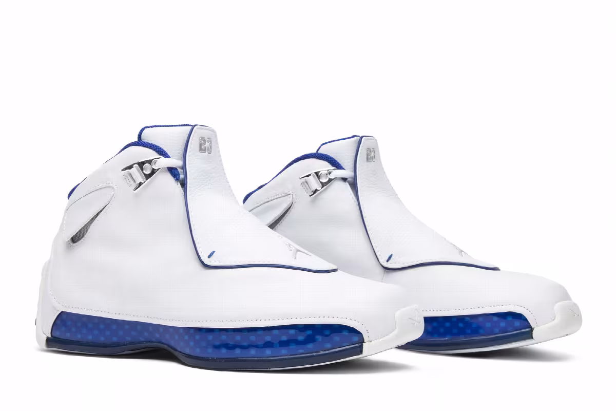 Air Jordan 18 OG White Sport Royal 2003, view 9