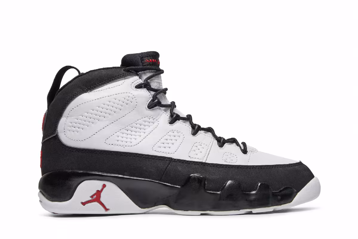 Air Jordan 9 White Black Red 2002, view 2
