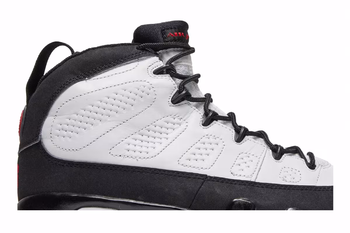 Air Jordan 9 White Black Red 2002, view 3