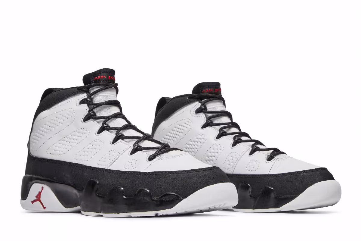 Air Jordan 9 White Black Red 2002, view 9
