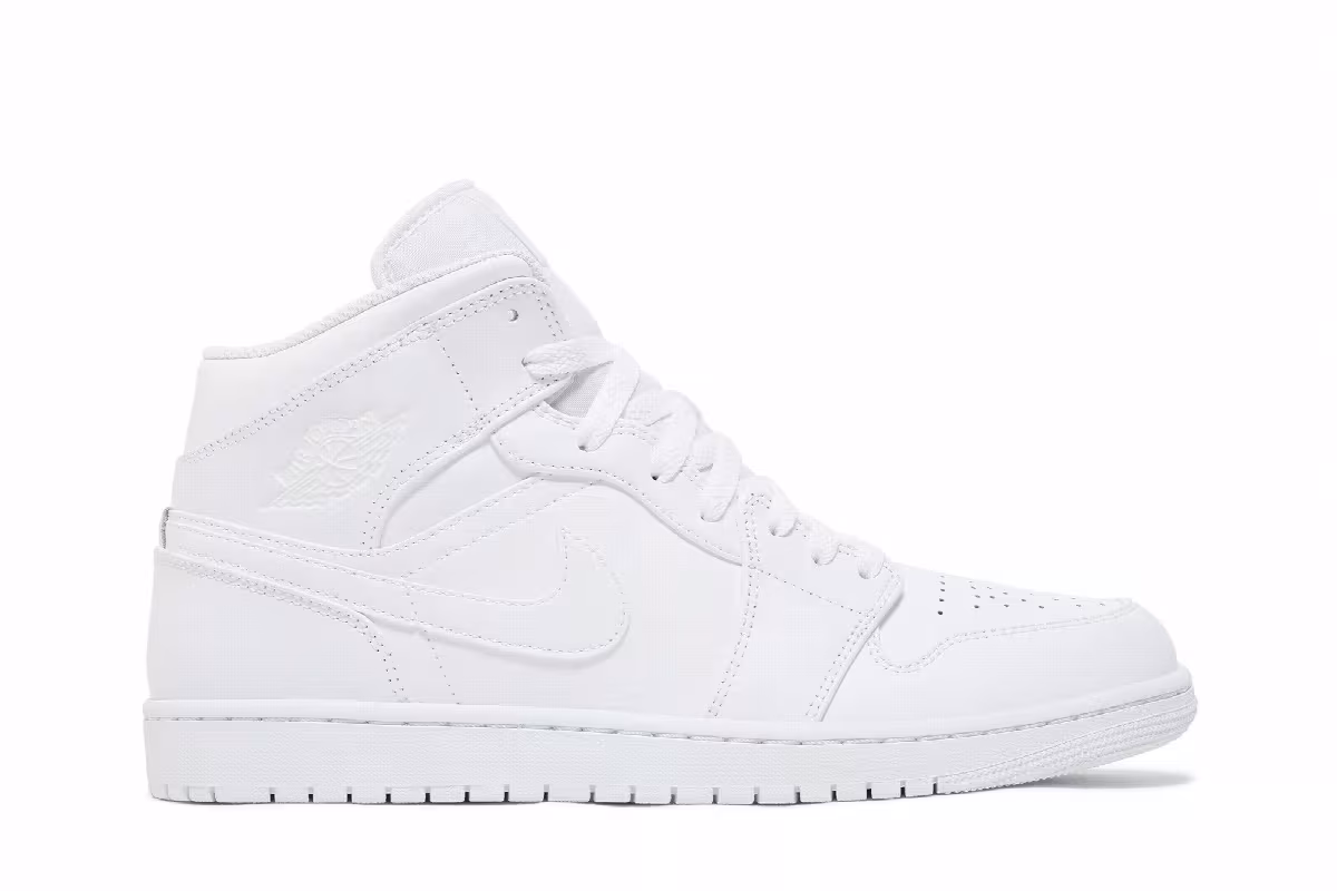 Air Jordan 1 Mid Triple White, view 2