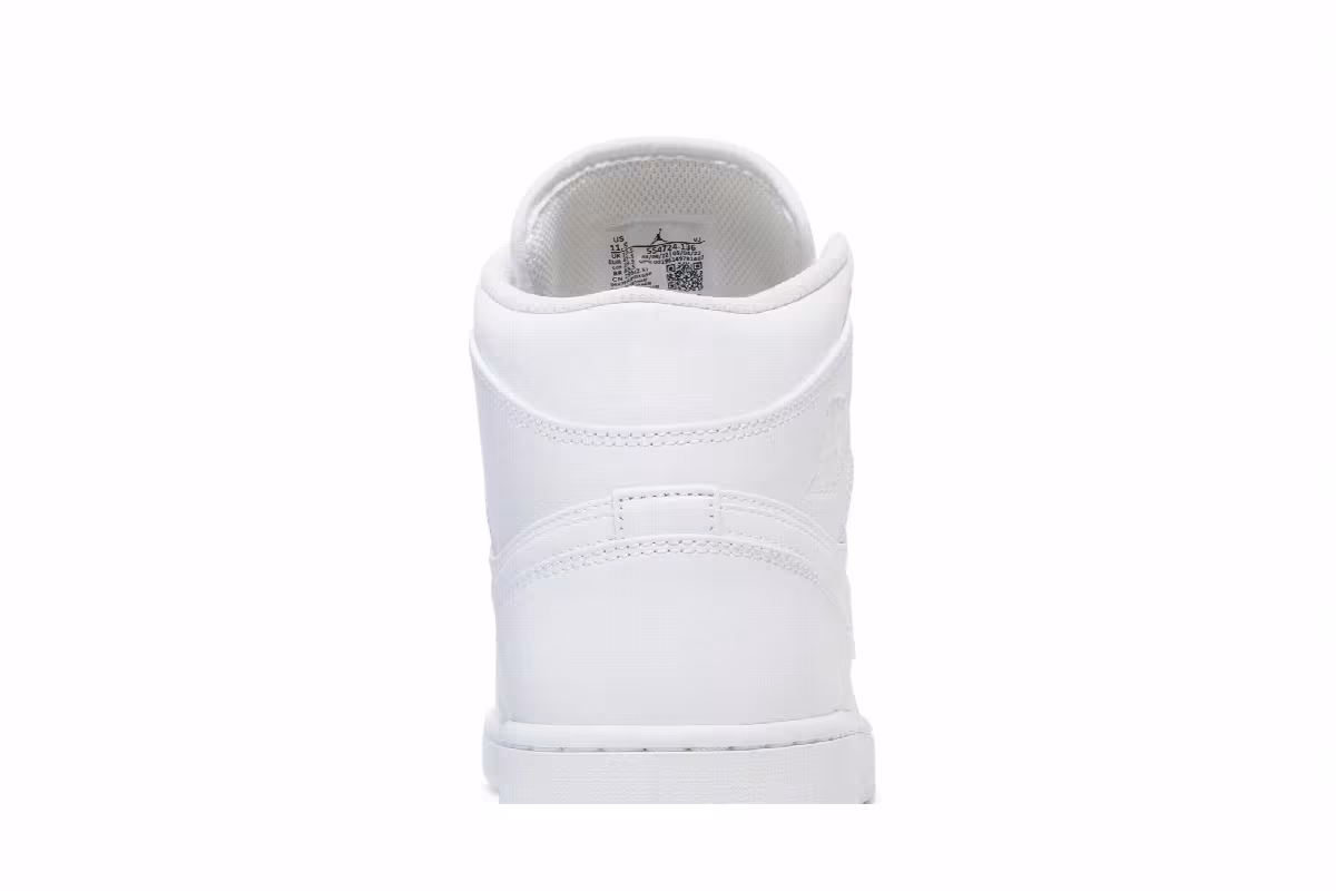 Air Jordan 1 Mid Triple White, view 8