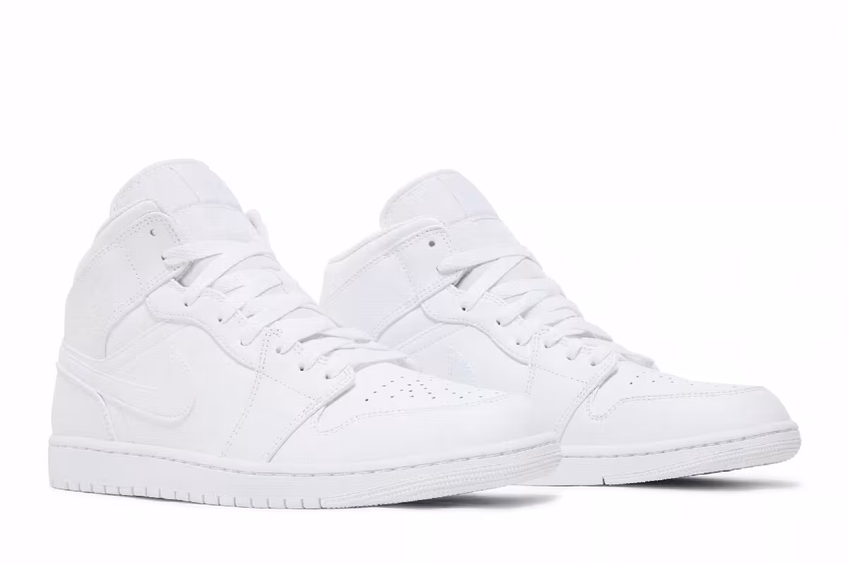 Air Jordan 1 Mid Triple White, view 9