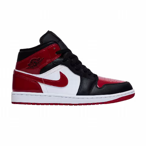 Air Jordan 1 Mid 'Patent Bred Toe'