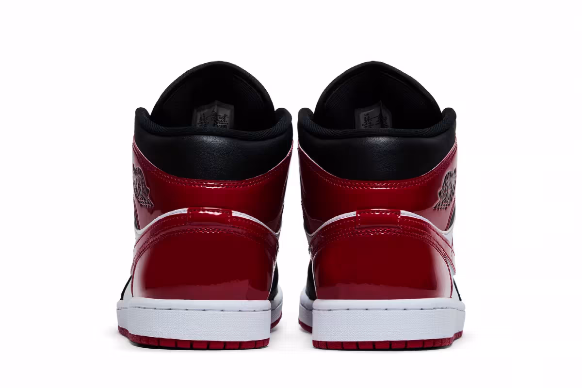 Air Jordan 1 Mid Patent Bred Toe, view 7