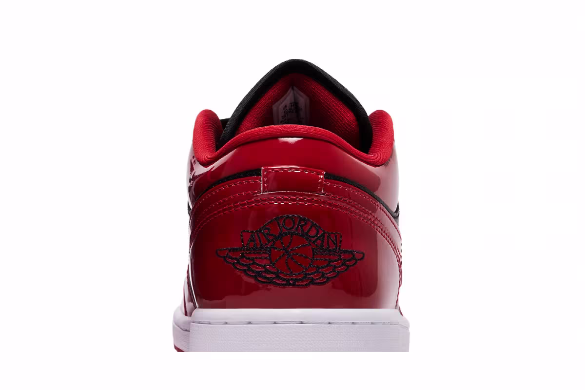 Air Jordan 1 Low Patent Varsity Red Black, view 8