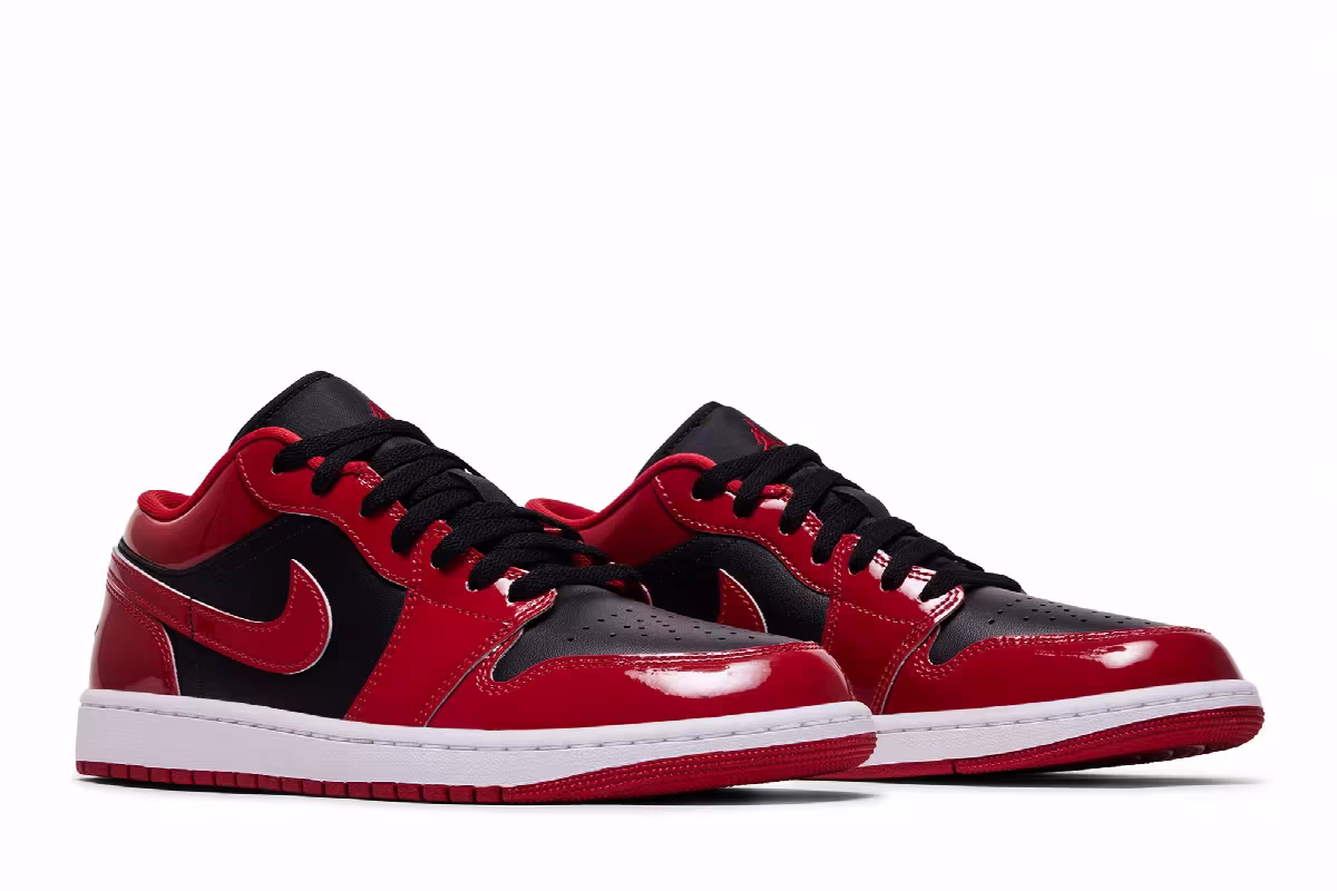 Air Jordan 1 Low Patent Varsity Red Black, view 9