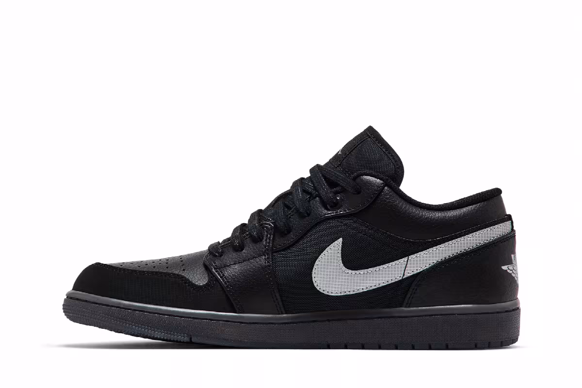 Air Jordan 1 Low Black White Dark Gum, view 4
