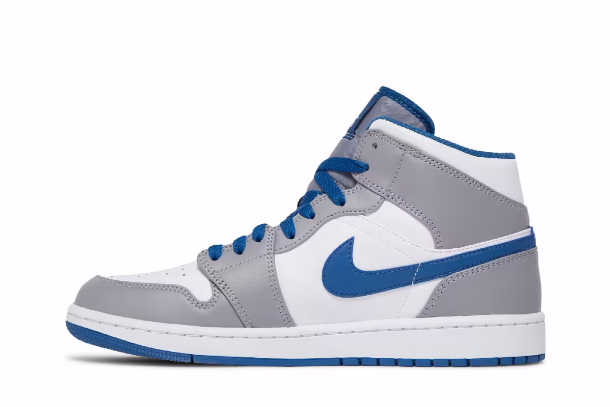 Air Jordan 1 Mid Cement True Blue, view 4