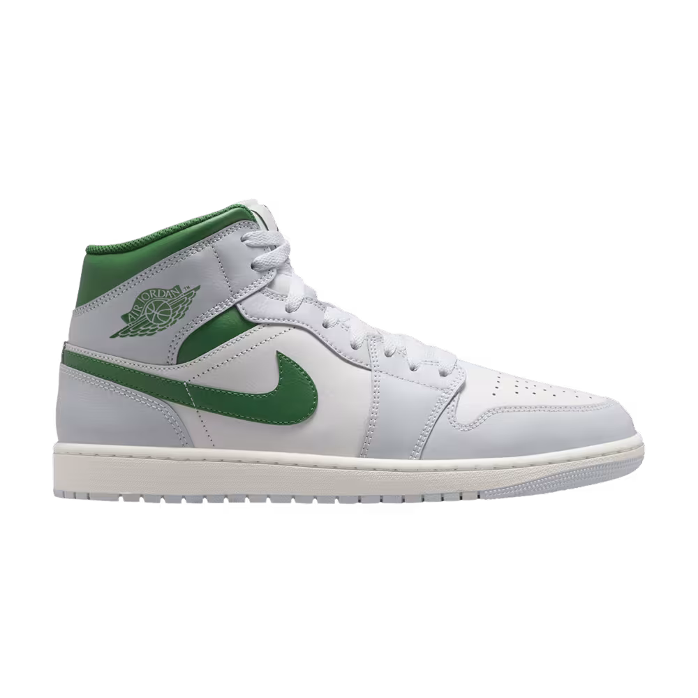 Air Jordan 1 Mid Summit White Lucky Green