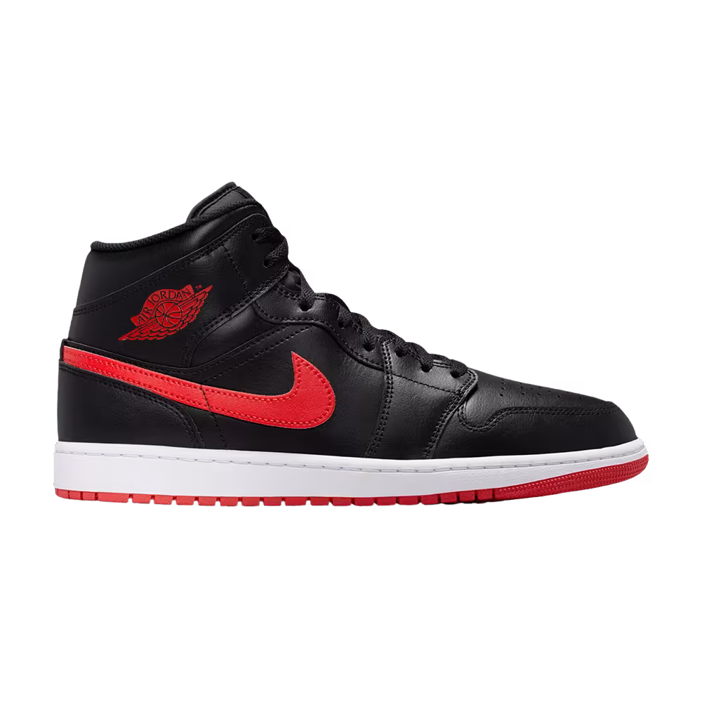 Air Jordan 1 Mid Black University Red