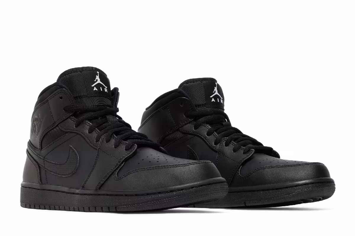 Air Jordan 1 Mid Black White, view 9