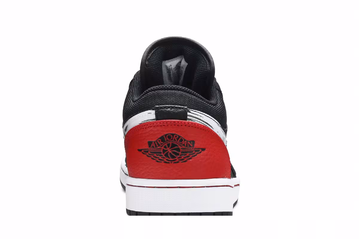 Air Jordan 1 Low Brushstroke Swoosh - Black Red, view 8