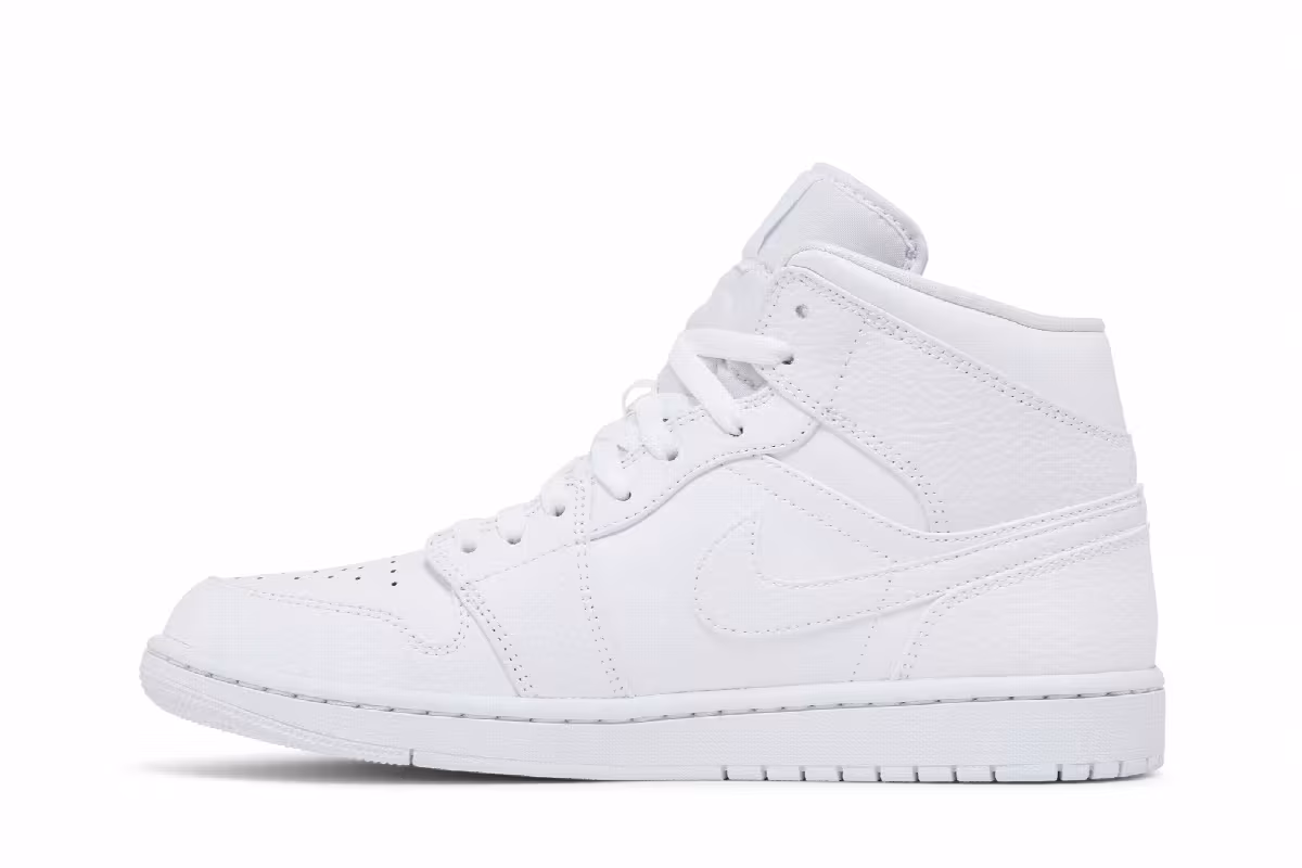 Interscope Records x Air Jordan 1 Mid Triple White, view 4