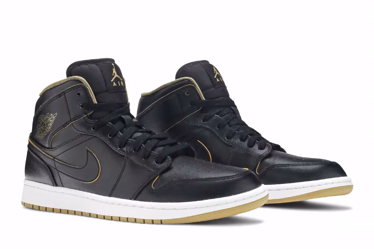 Air Jordan 1 Mid Black Gold, view 9