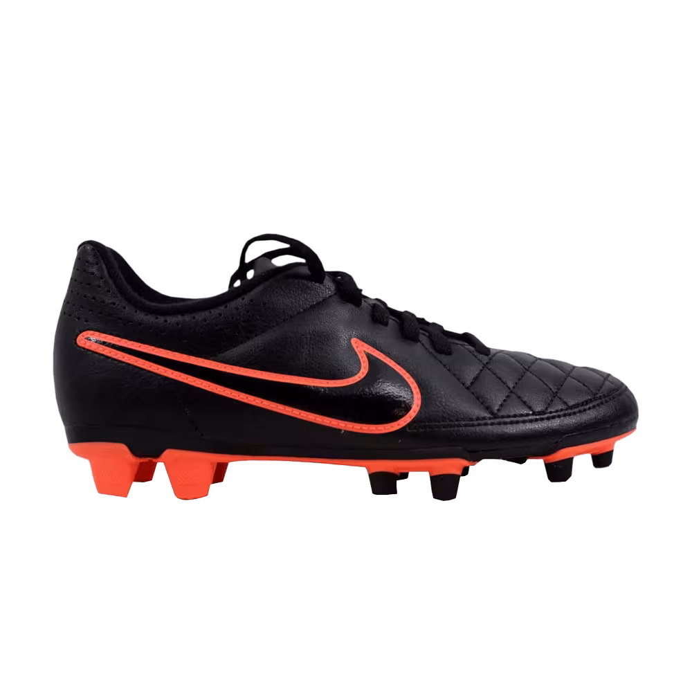 Nike Women's Tiempo Rio 2 FG Black Action Red