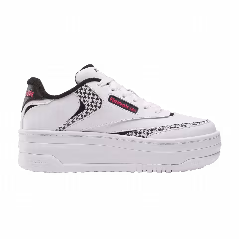 Reebok Club C Extra Big Kid 'Black Pink Houndstooth'