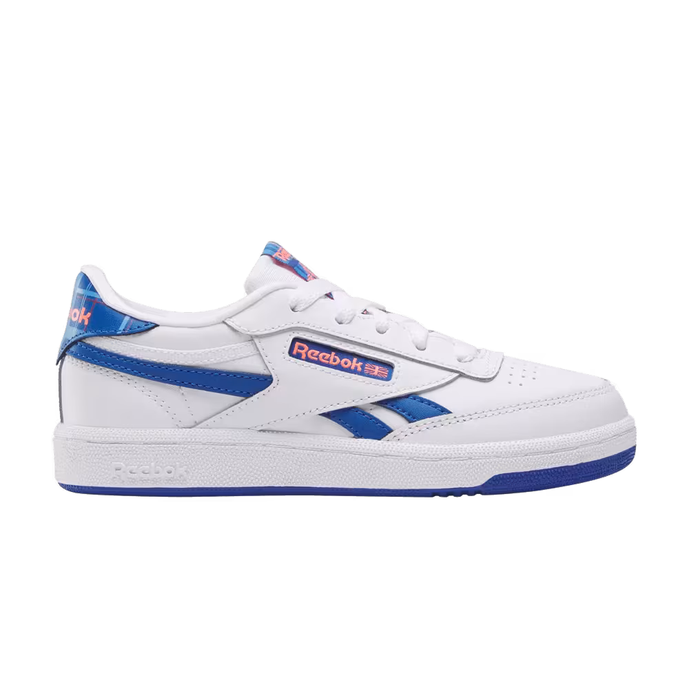 Reebok Club C Revenge Little Kid White Vector Blue Digital Coral
