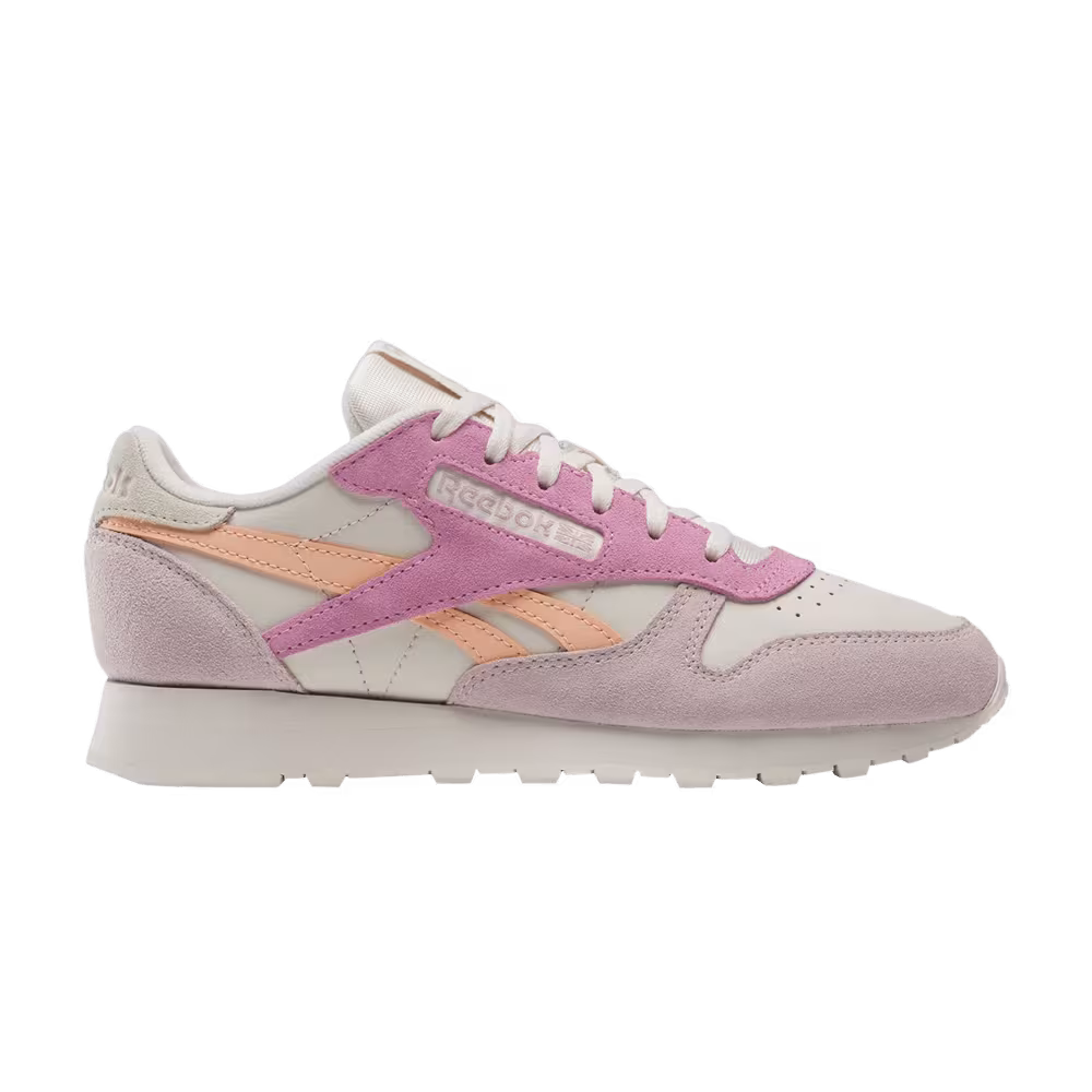 Reebok Women's Classic Leather Bone Peach Glow Ashen Lilac