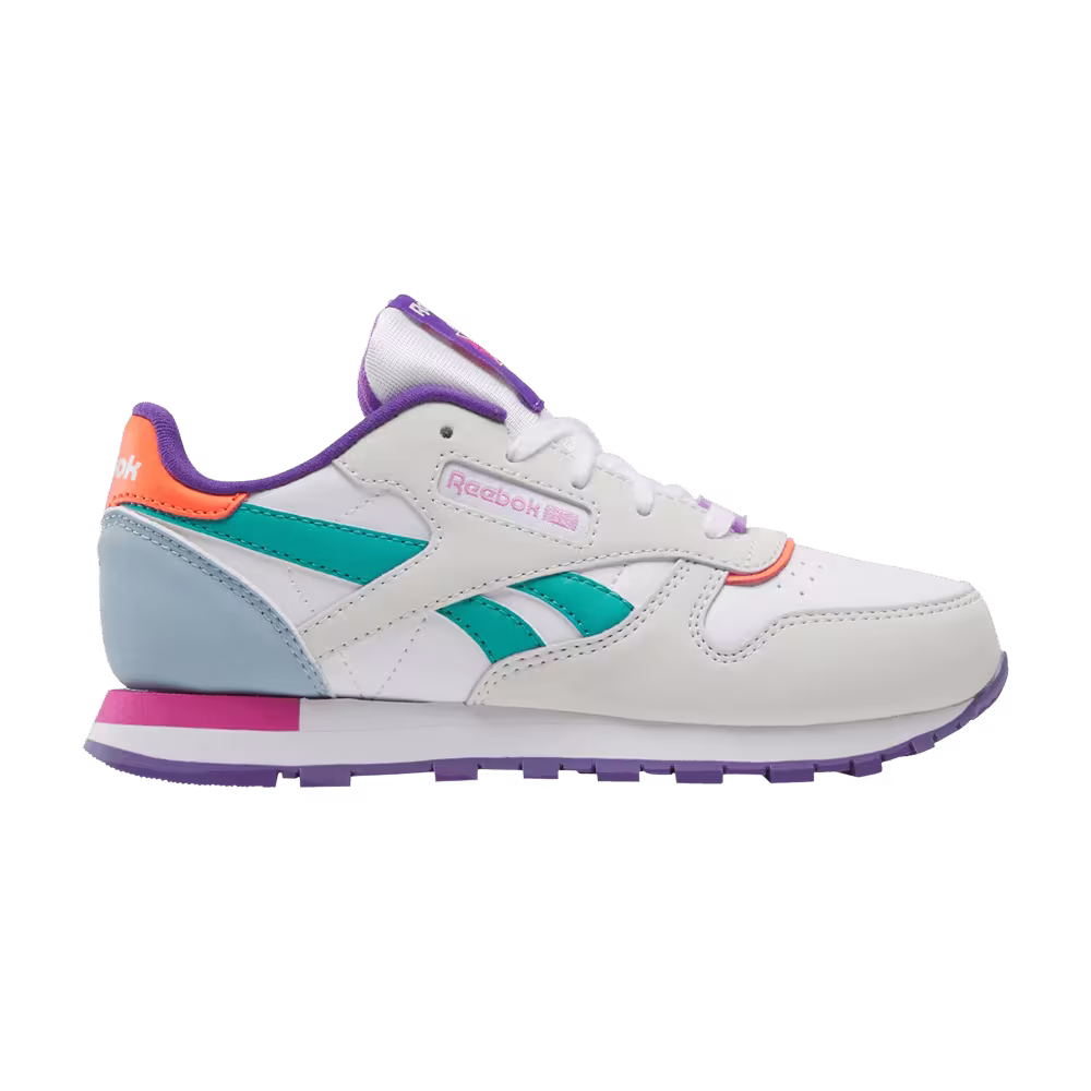 Reebok Classic Leather Little Kid Grey Purple Pink