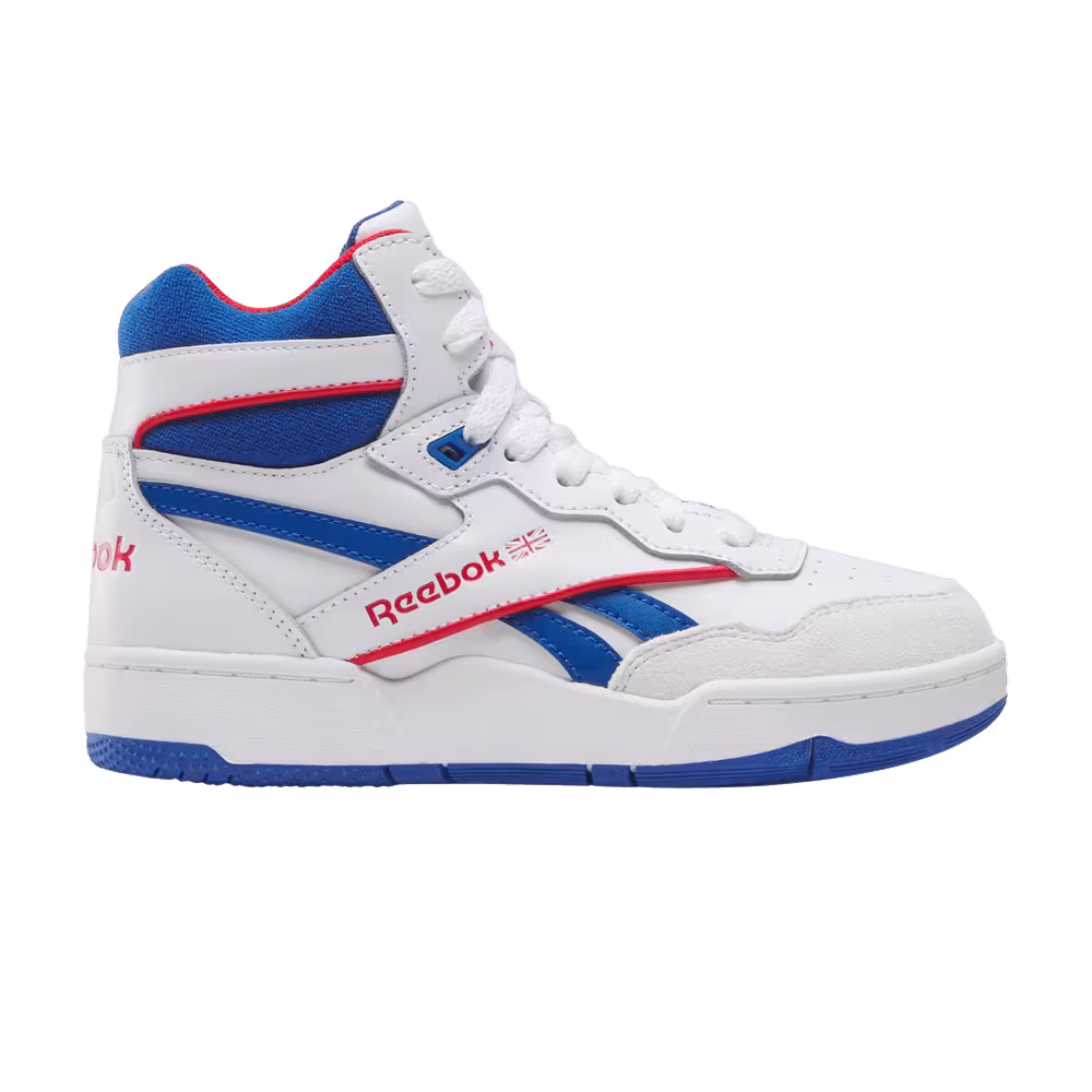 Reebok BB4000 2 Mid Little Kid White Vector Blue Red