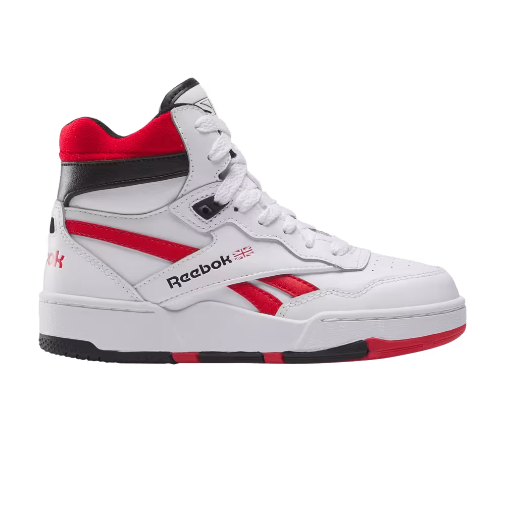 Reebok BB4000 2 Mid Little Kid White Vector Red Black