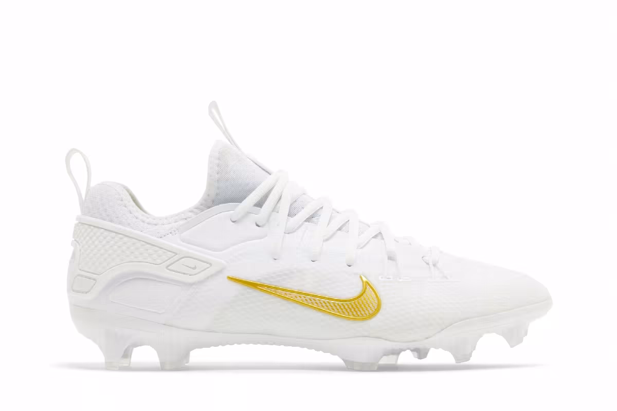 Nike Huarache 9 Elite Low LAX White Metallic Vivid Gold, view 2