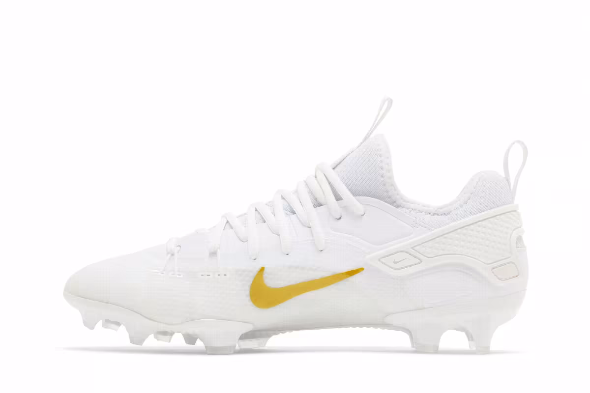 Nike Huarache 9 Elite Low LAX White Metallic Vivid Gold, view 4