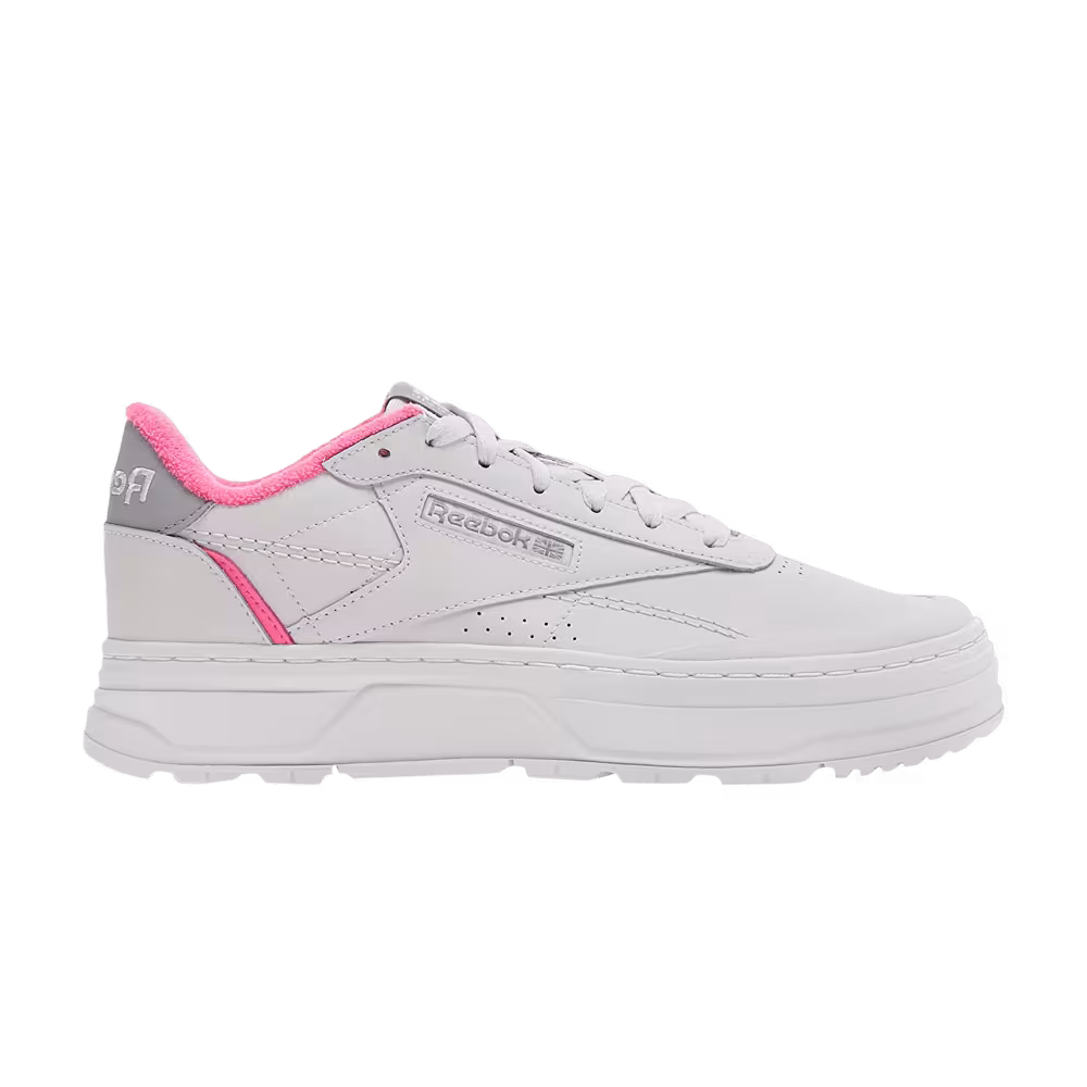 Reebok Women's Club C Double Geo Cold Grey Atomic Pink