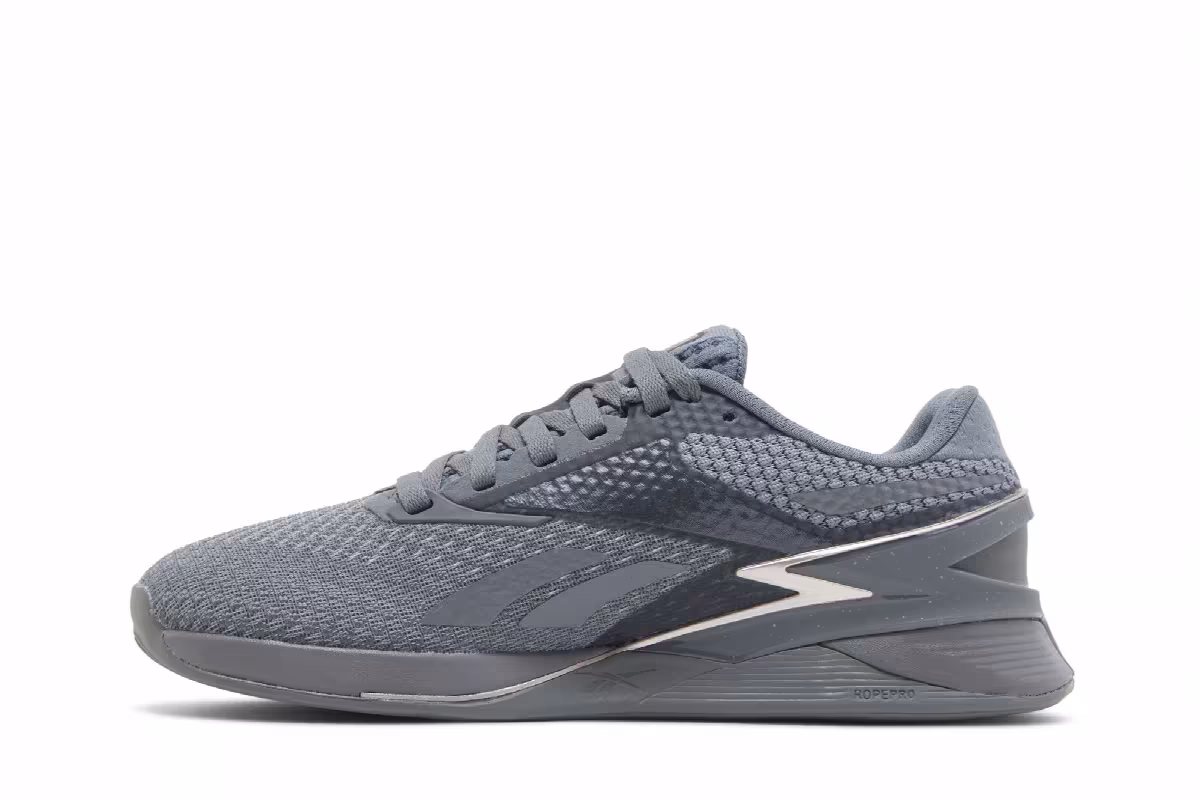 Reebok Women's Nano X3 Pure Grey Taupe Metallic, view 4