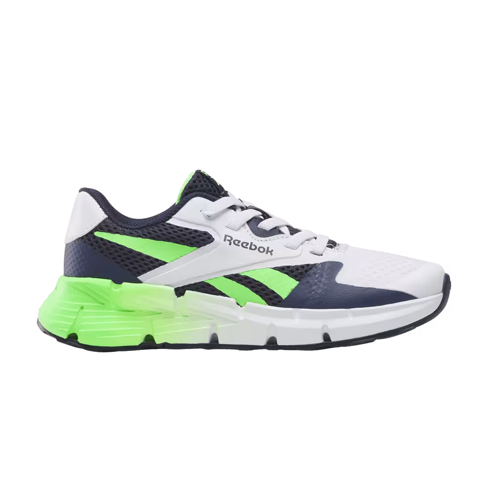 Reebok Zig Dynamica 5 Elastic Lace Little Kid Vector Navy Solar Lime