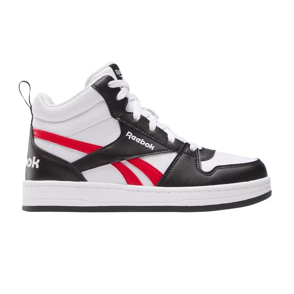 Reebok Prime Mid 2.0 Little Kid White Black Vector Red