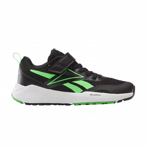 Reebok Energen Run Elastic Lace & Top Strap Little Kid 'Black Solar Lime'