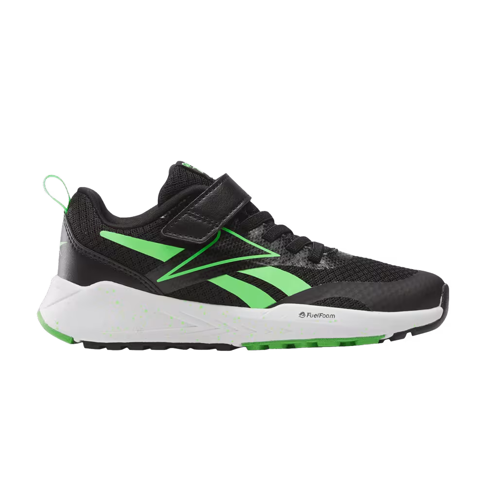 Reebok Energen Run Elastic Lace & Top Strap Little Kid Black Solar Lime