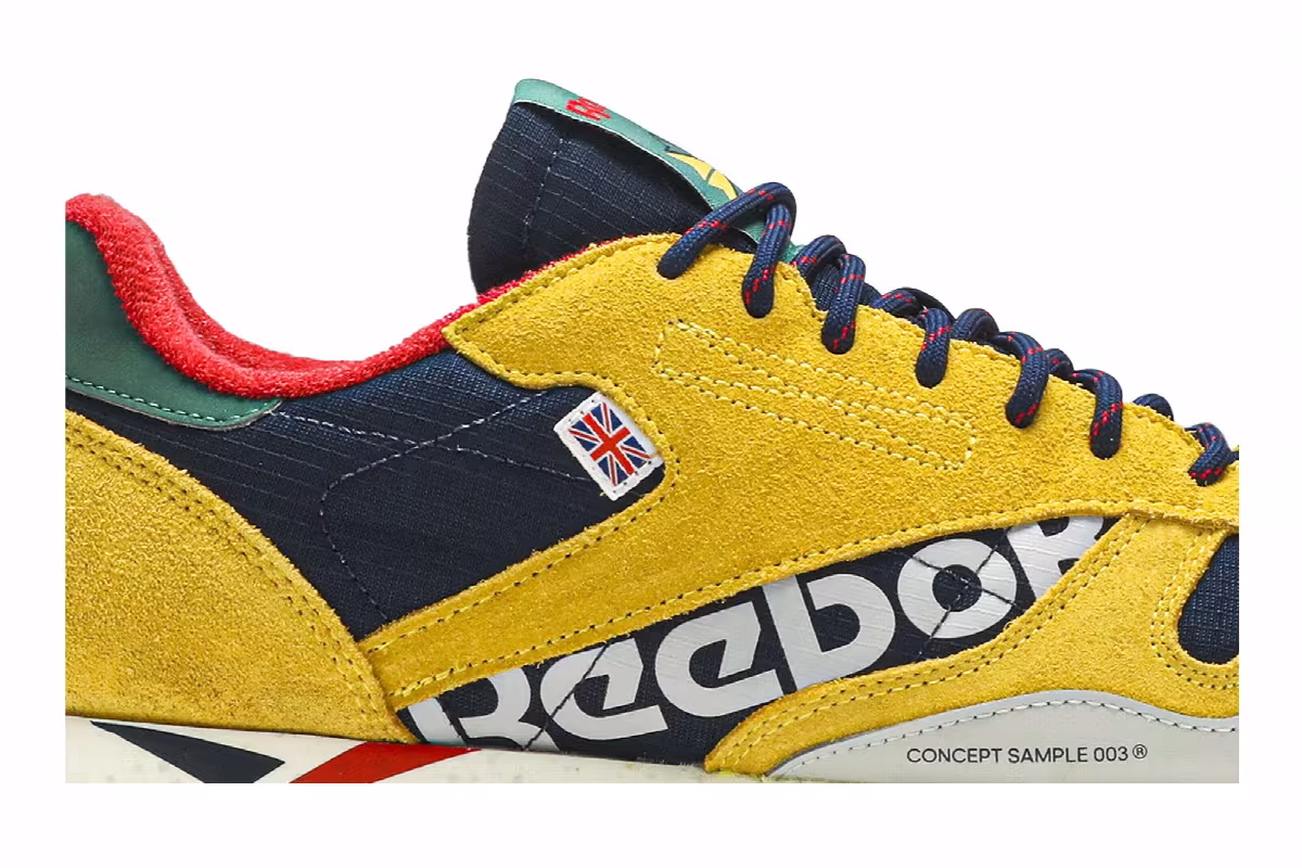Reebok Classic Leather Ripple Altered Yellow Navy, view 3