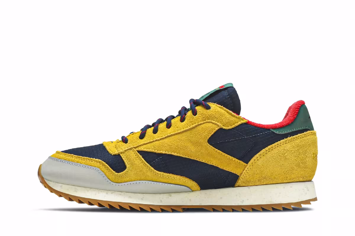 Reebok Classic Leather Ripple Altered Yellow Navy, view 4