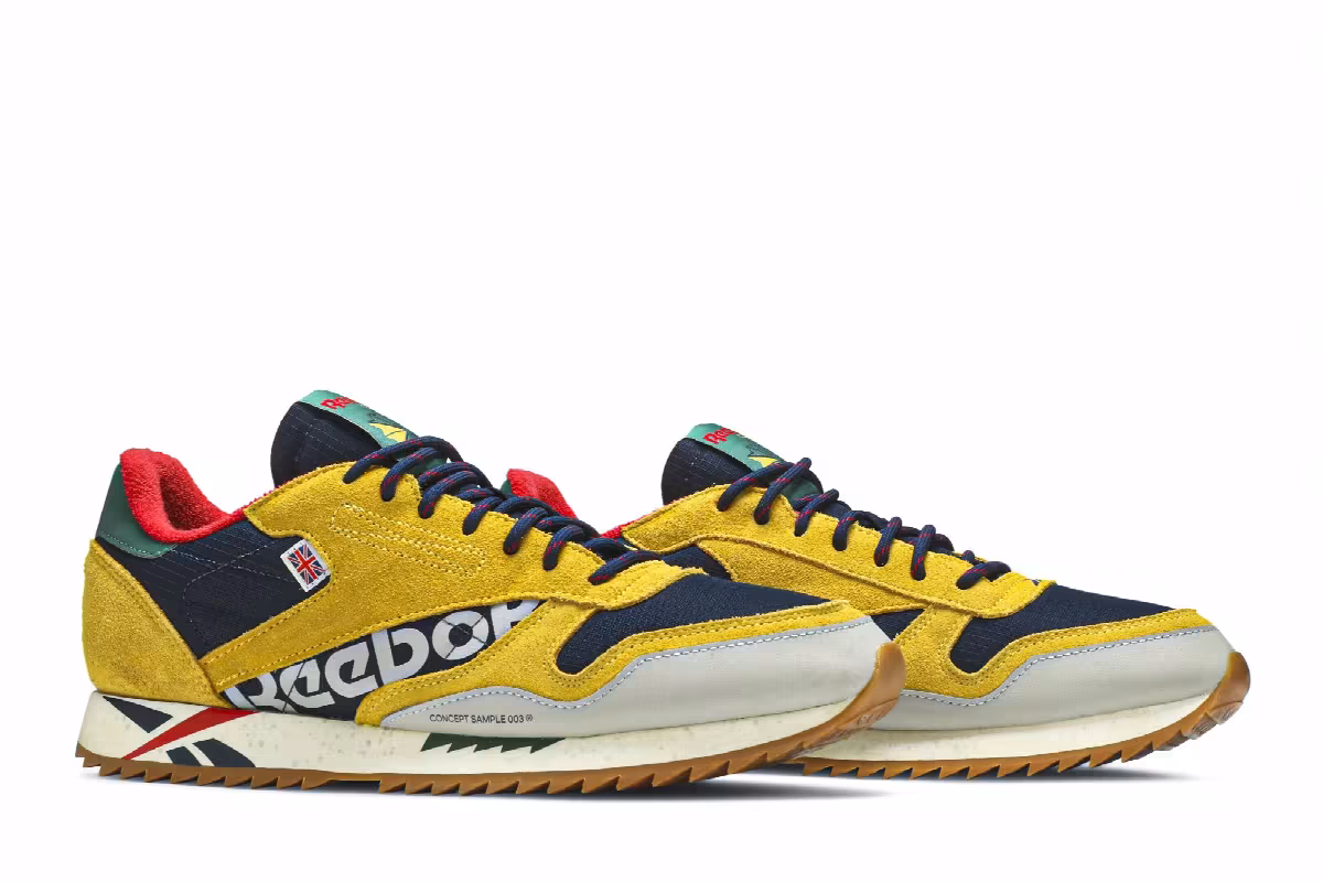 Reebok Classic Leather Ripple Altered Yellow Navy, view 9