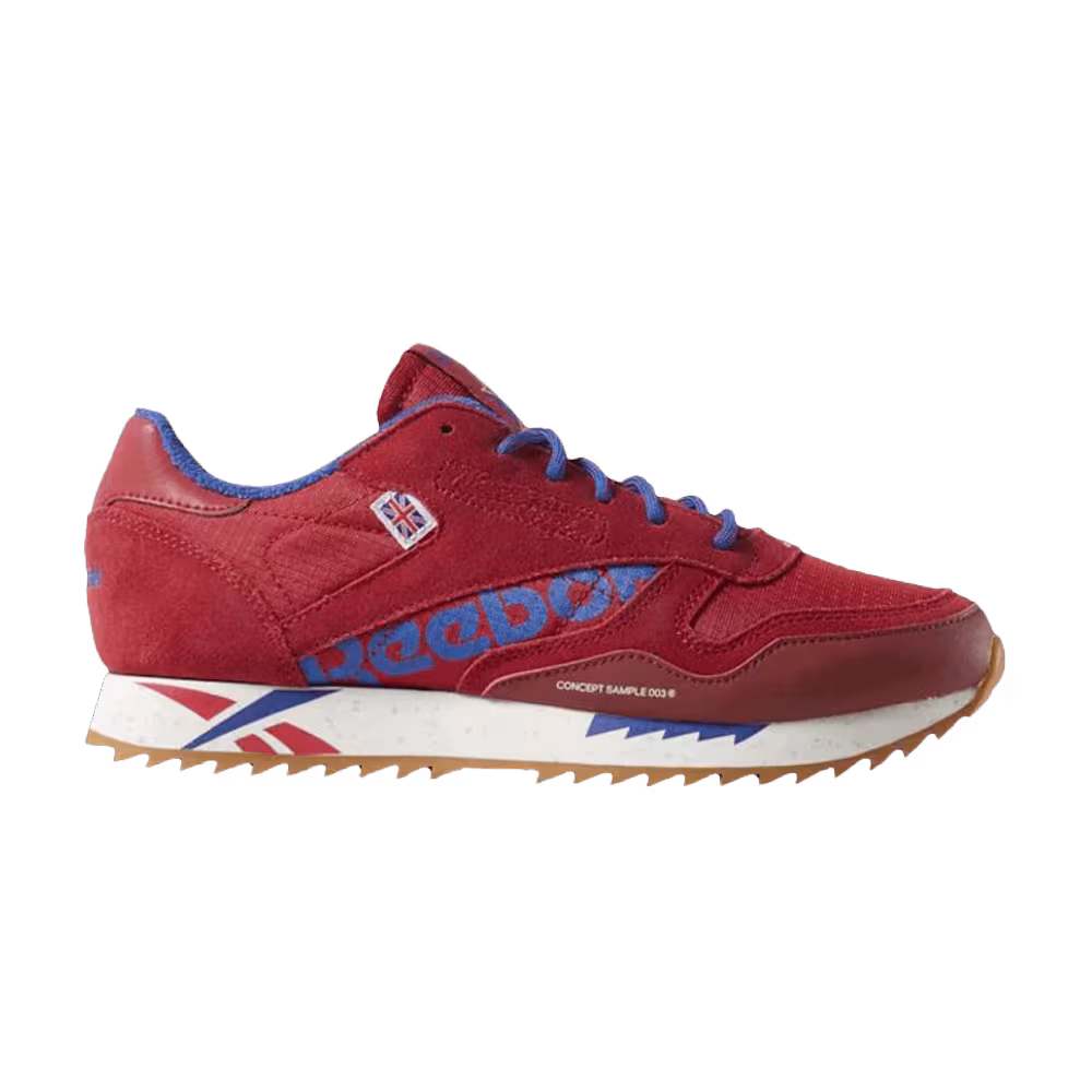 Reebok Women's Classic Leather Ripple Excellent Red Blue
