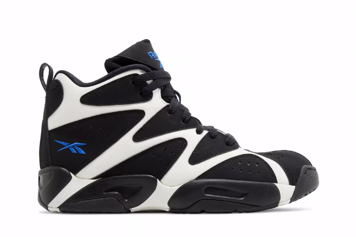 Reebok Kamikaze 1 Mid White Black Blue, view 2