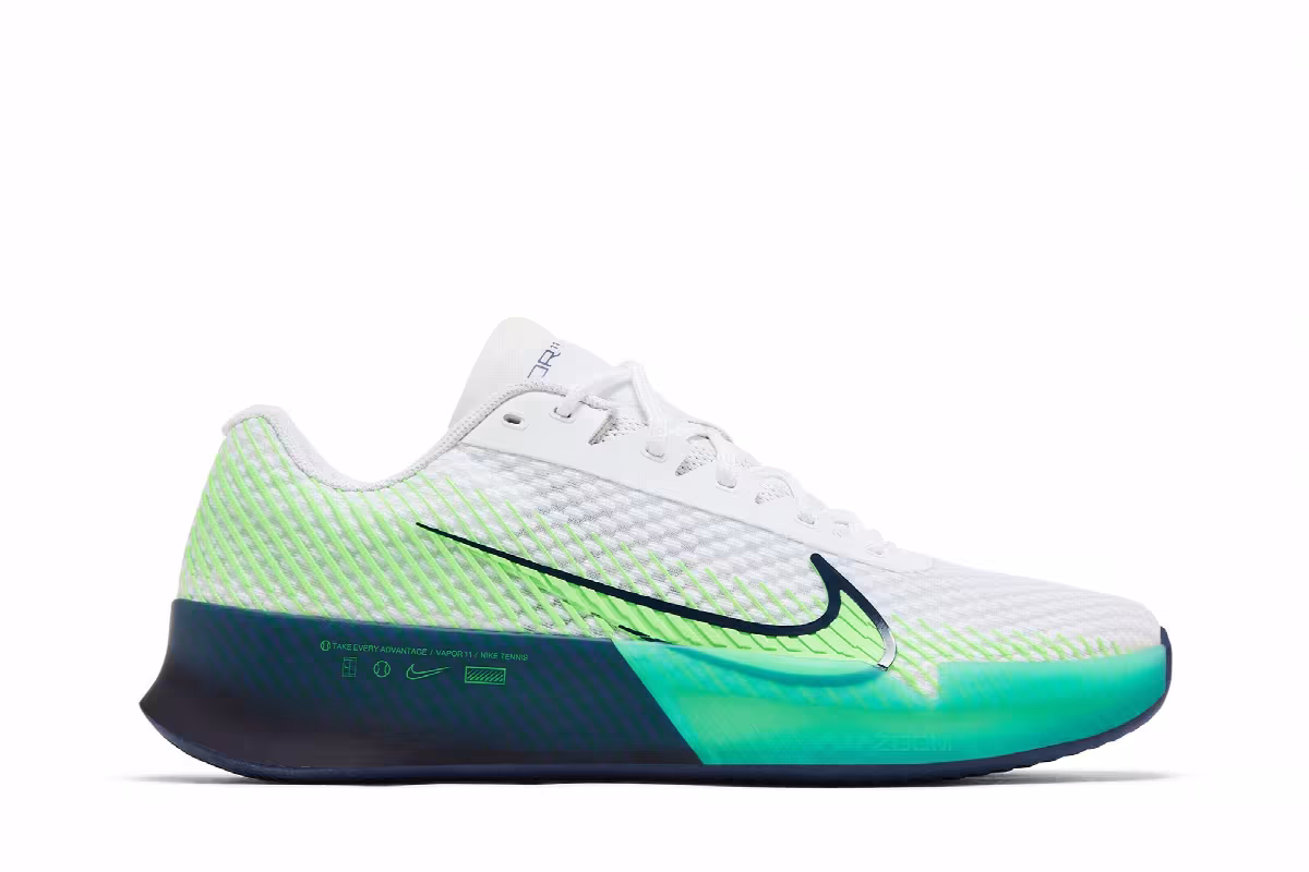 NikeCourt Air Zoom Vapor 11 Clay White Washed Teal, view 2