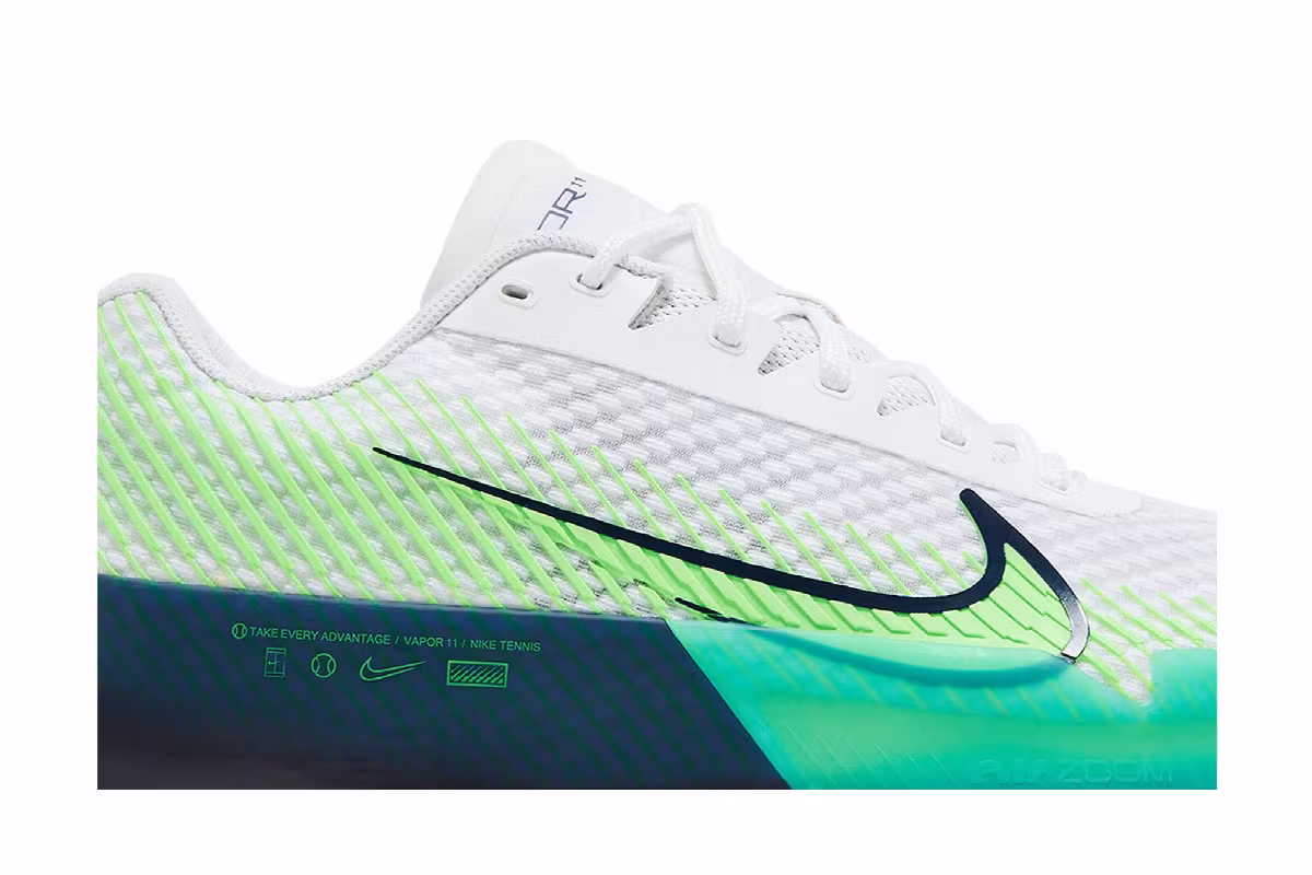 NikeCourt Air Zoom Vapor 11 Clay White Washed Teal, view 3