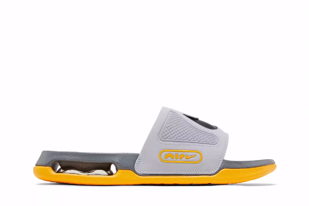 Nike Air Max Cirro Slide Wolf Grey Yellow, view 2