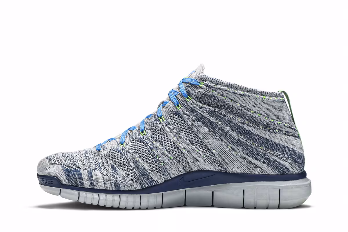 Nike Free Flyknit Chukka Wolf Grey Photo Blue, view 4