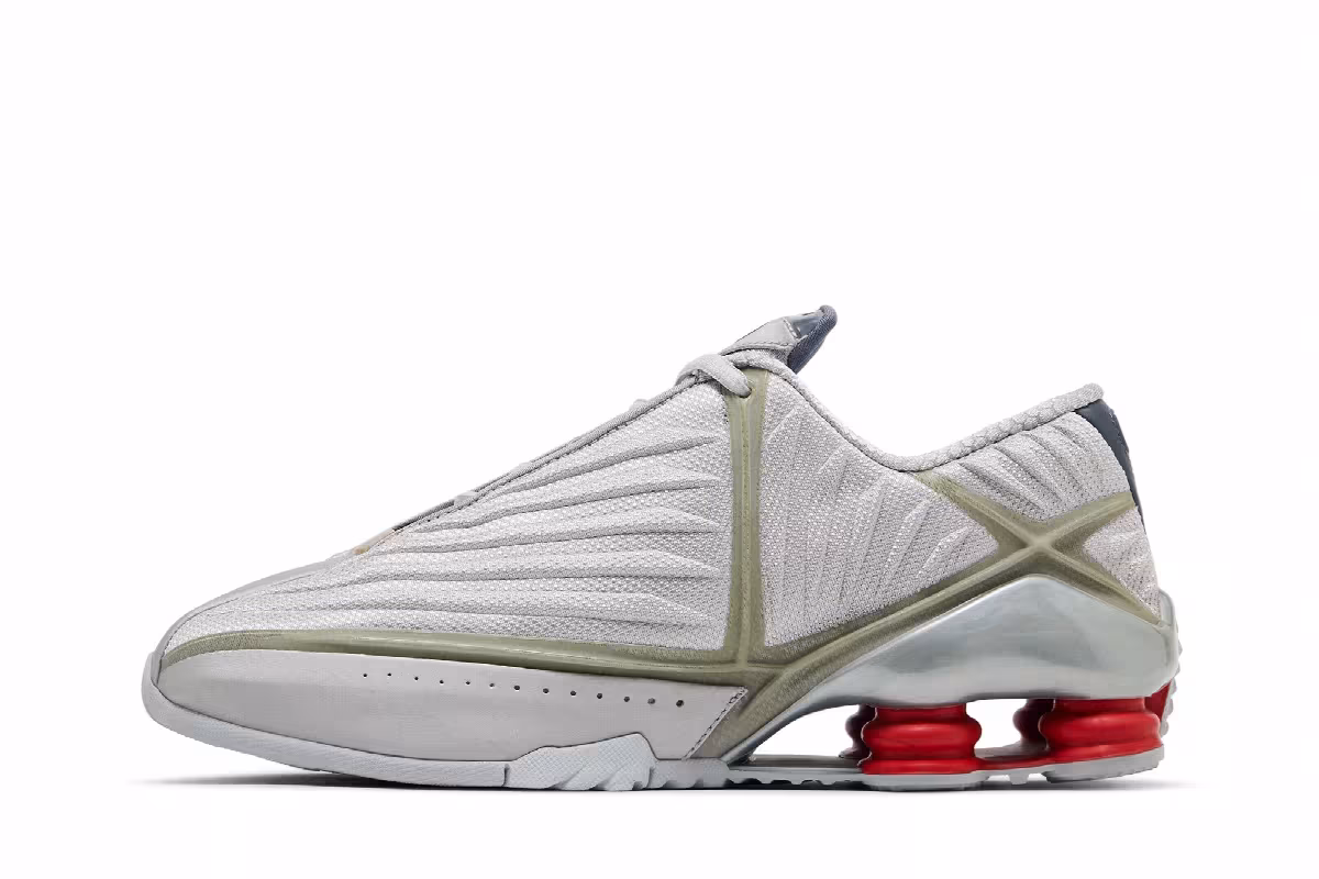 Nike Shox Supreme Metallic Silver Red, view 4