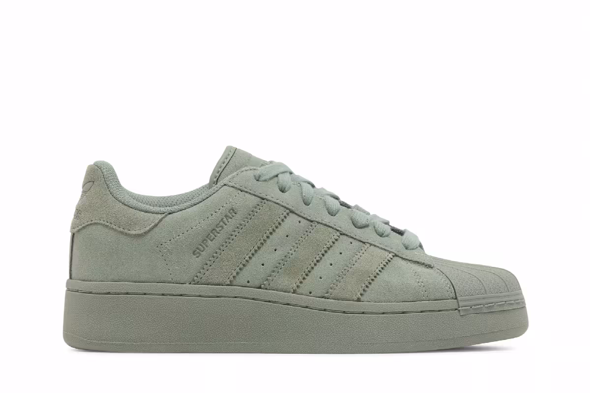Adidas Women's Superstar XLG Silver Green, view 2