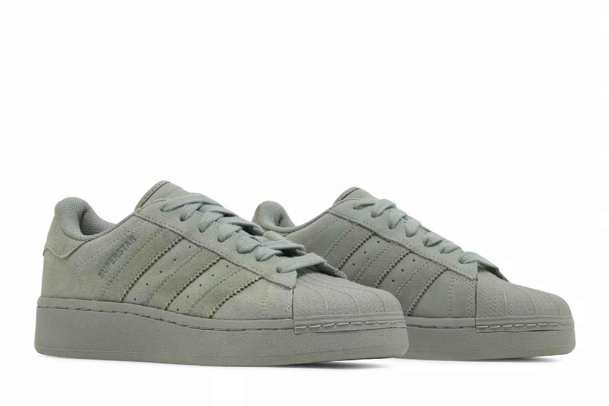Adidas Women's Superstar XLG Silver Green, view 9
