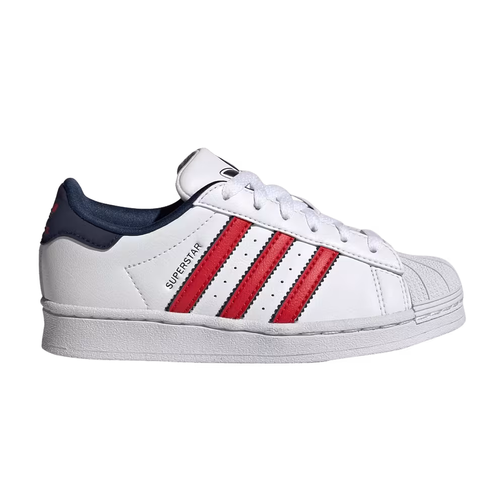 Adidas Superstar Little Kid White Scarlet Indigo
