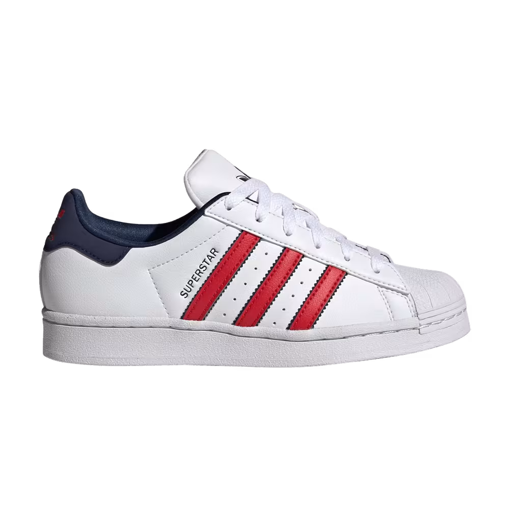 Adidas Superstar Big Kid White Scarlet Indigo
