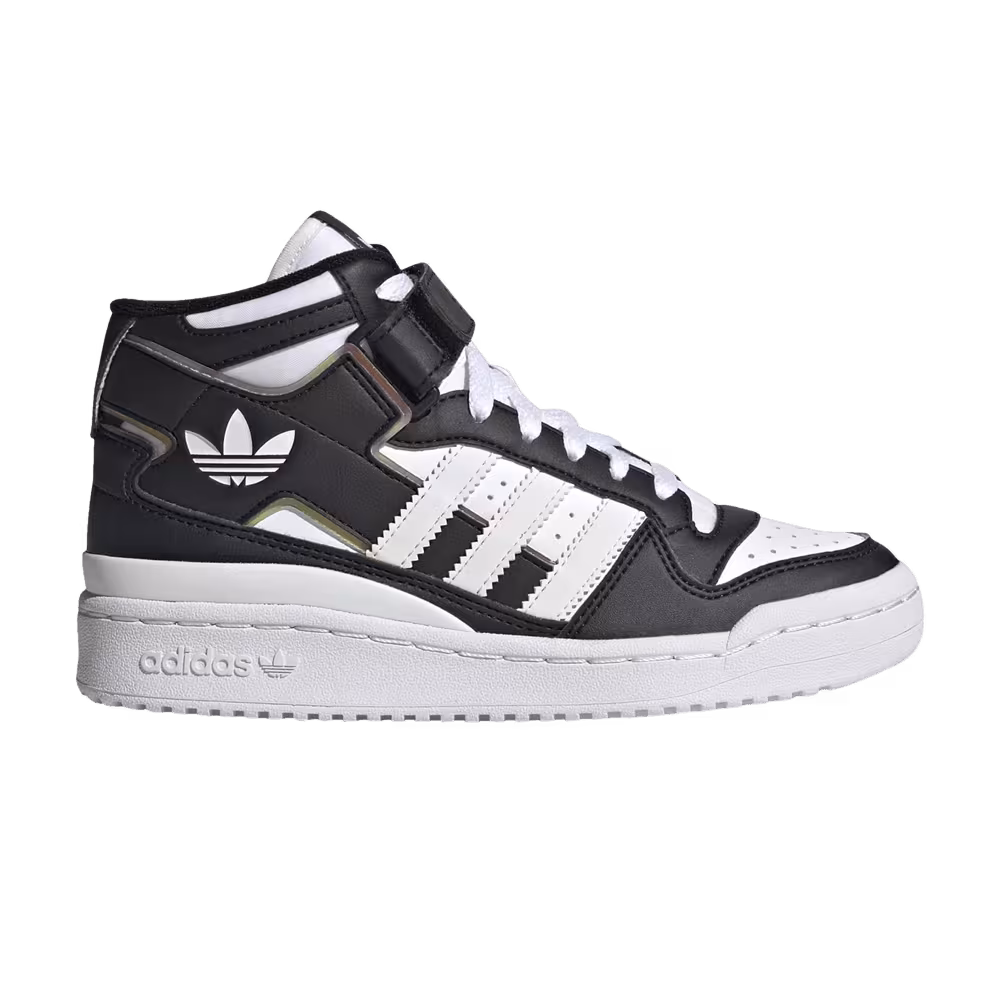 Adidas Forum Mid J Black White Iridescent